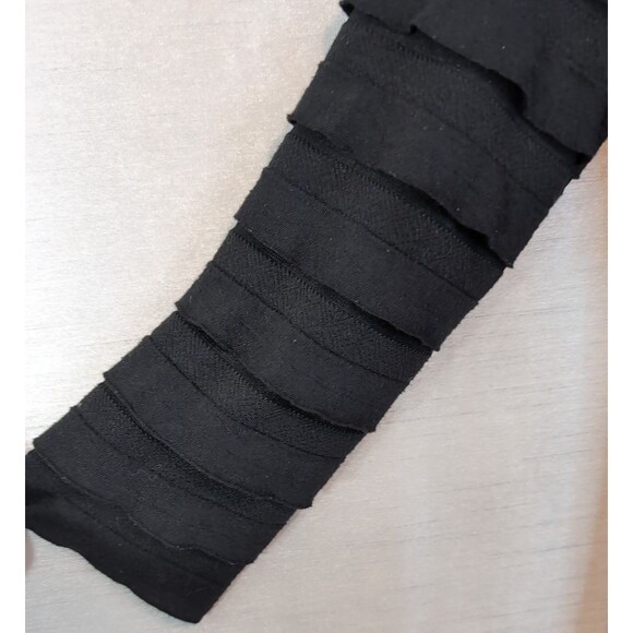 Max Studio Women's LARGE Sheath Dress Black Tiered Ruffle Layers Whimsygoth - Picture 7 of 12